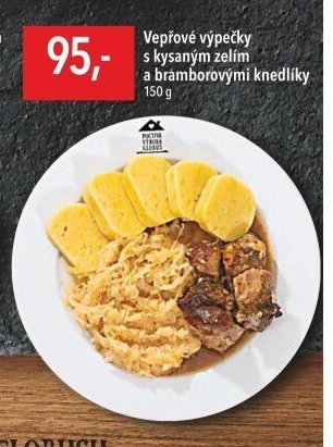 Vepřové výpečky s kysaným zelím a bramborovými knedlíky