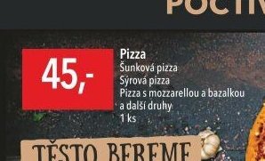 Pizza Šunková pizza Syrová pizza