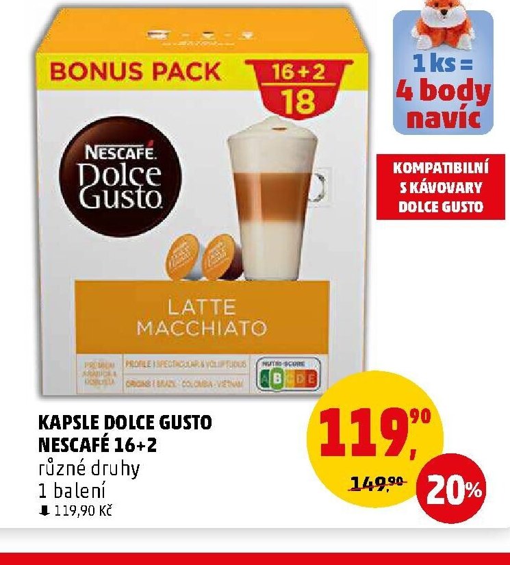 KAPSLE DOLCE GUSTO NESCAFÉ 16+2 různé druhy