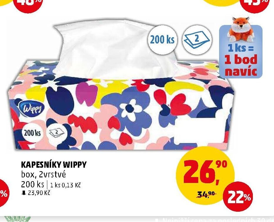 KAPESNÍKY WIPPY box, 2vrstvé
