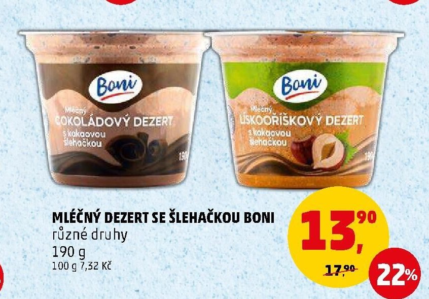 Mléčný dezert se šlehačkou Boni