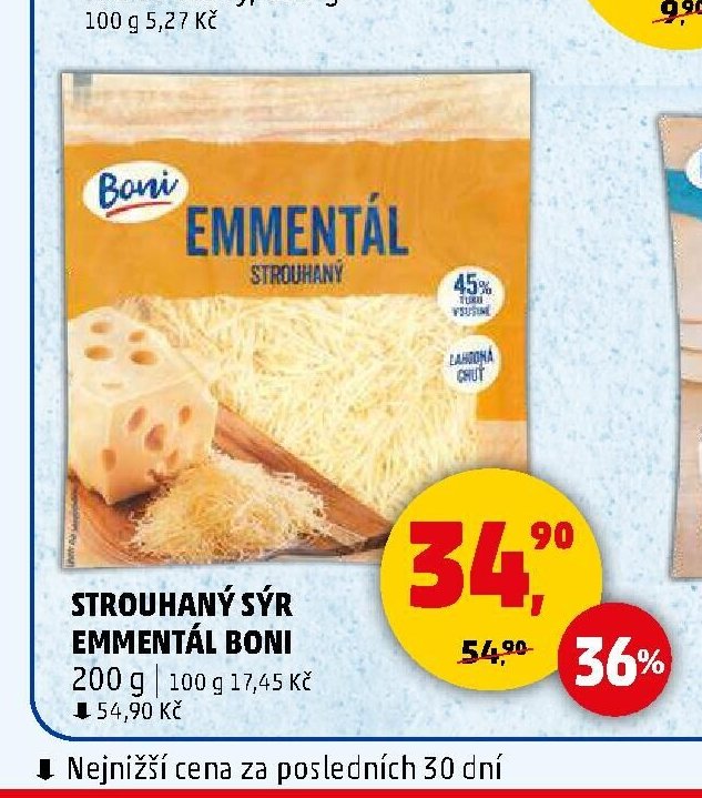 Strouhaný sýr Emmentál Boni