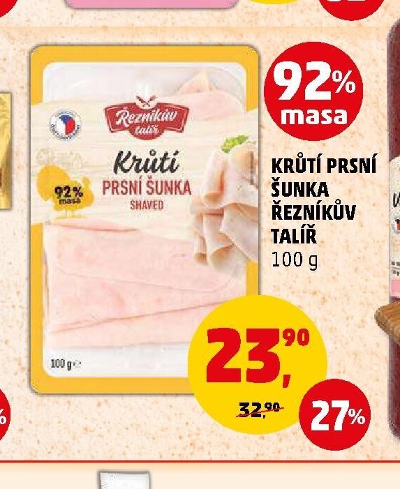 KRŮTÍ PRSNÍ ŠUNKA ŘEZNÍKŮV TALÍŘ 100 g