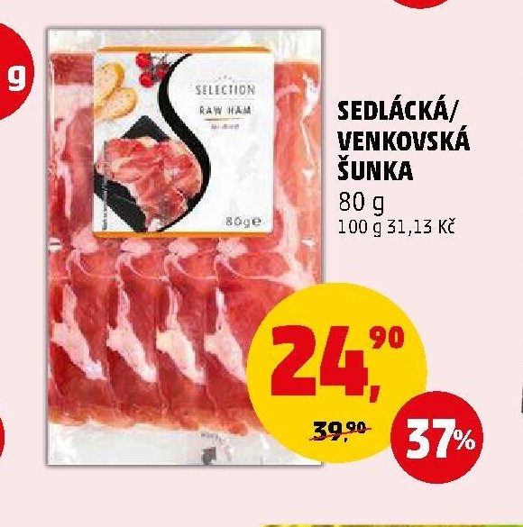 SEDLÁCKÁ/VENKOVSKÁ ŠUNKA 80 g