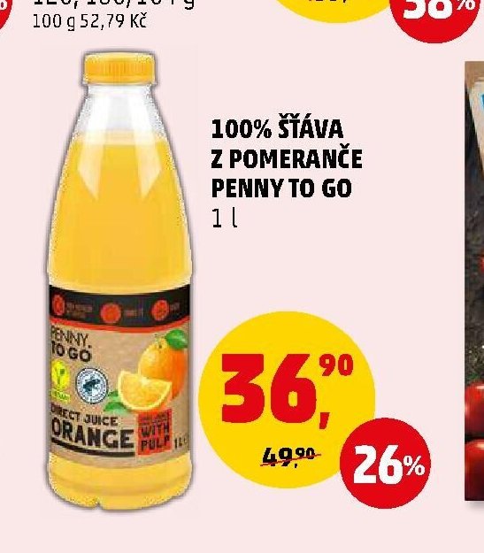100% ŠŤÁVA Z POMERANČE PENNY TO GO