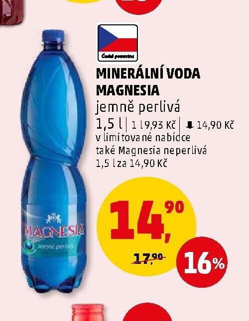 MINERÁLNÍ VODA MAGNESIA jemně perlivá