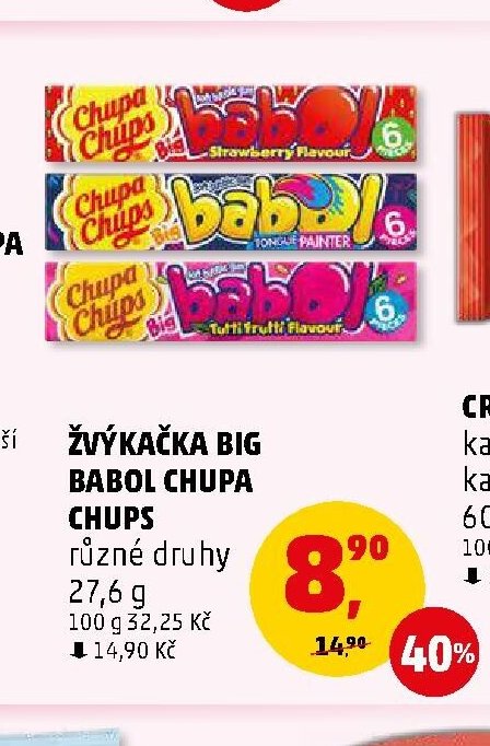 Žvýkačka Big Babol Chupa Chups