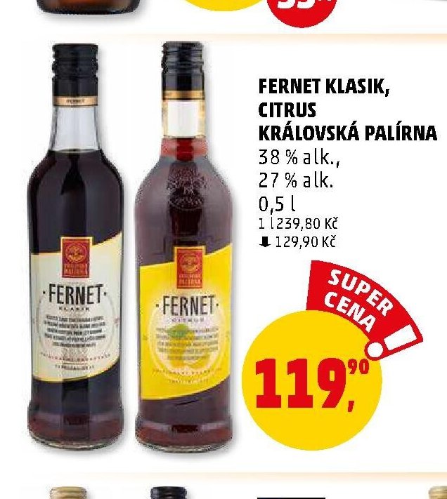 FERNET KLASIK, CITRUS KRÁLOVSKÁ PALÍRNA