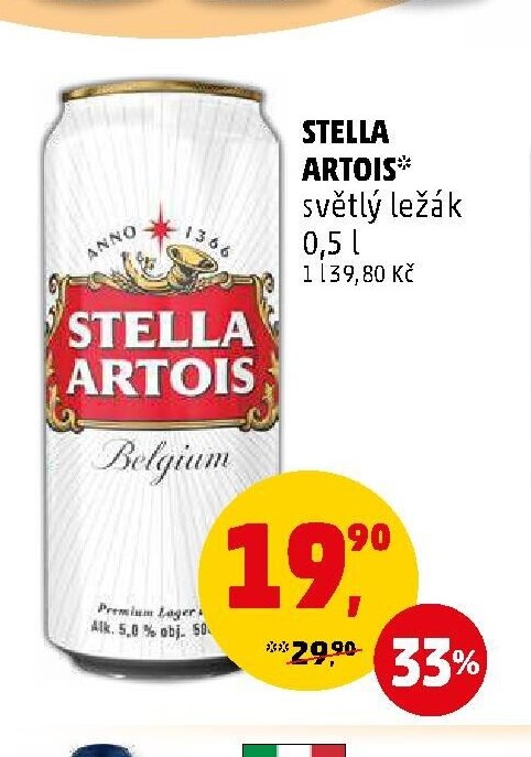 STELLA ARTOIS světlý ležák 0,5 l