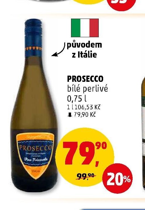 PROSECCO bílé perlivé 0,75 l