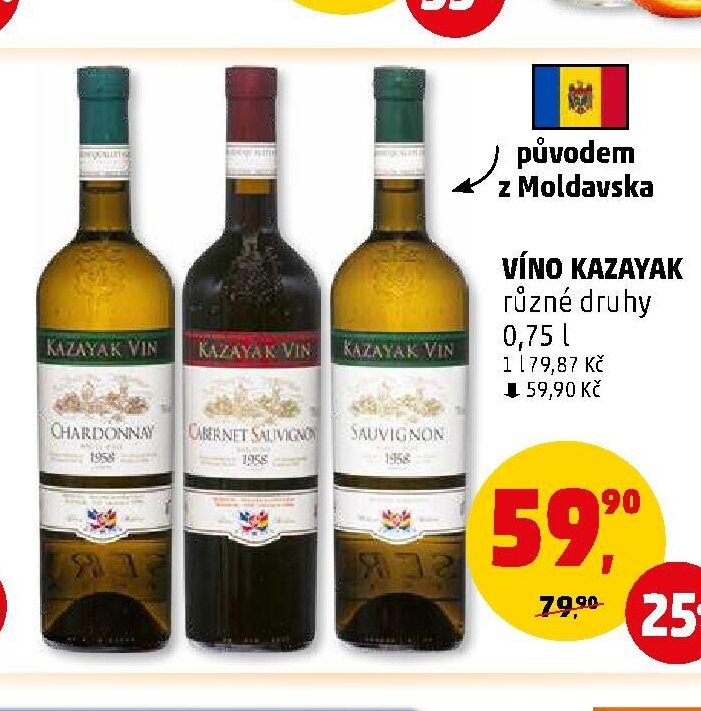 VÍNO KAZAYAK různé druhy 0,75 l