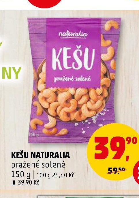 Kešu Naturalia pražené solené 150 g