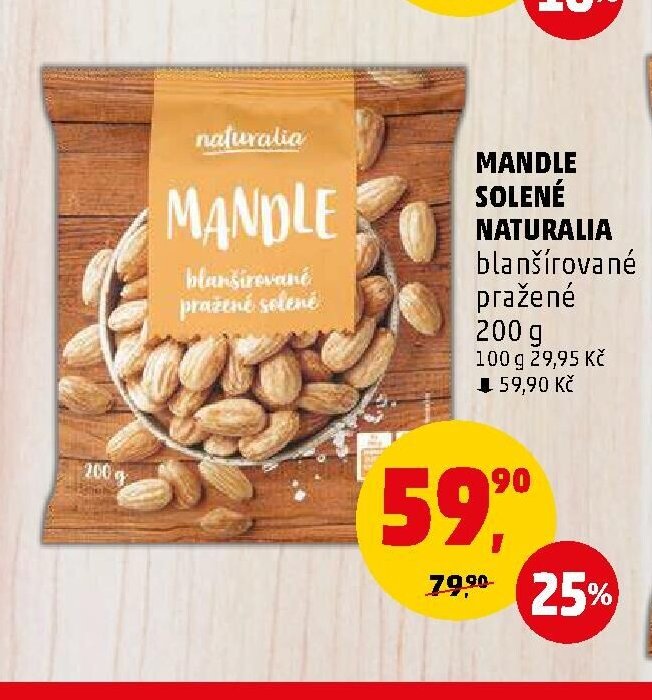 Mandle solené Naturalia 200 g