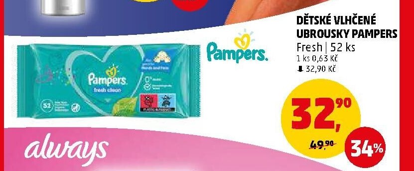 Dětské vlhčené ubrousky Pampers