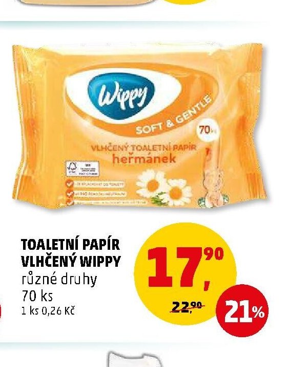 Toaletní papír vlhčený Wippy