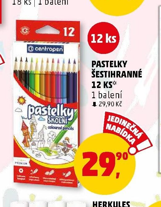 Pastelky šestihranné 12 ks