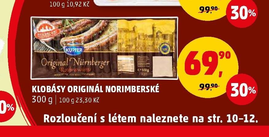 Klobásy originál norimberské