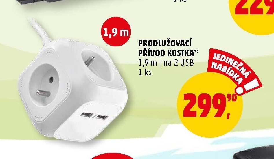 Prodlužovací přívod kostka