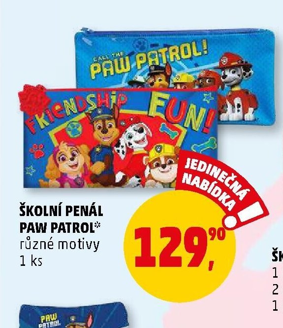 ŠKOLNÍ PENÁL PAW PATROL