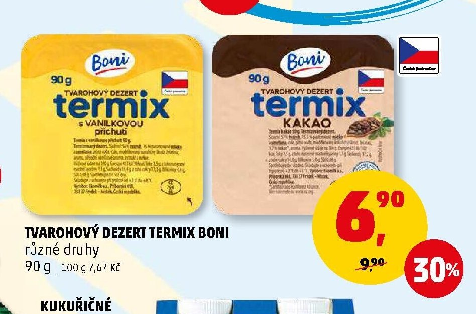 Tvarohový dezert Termix Boni