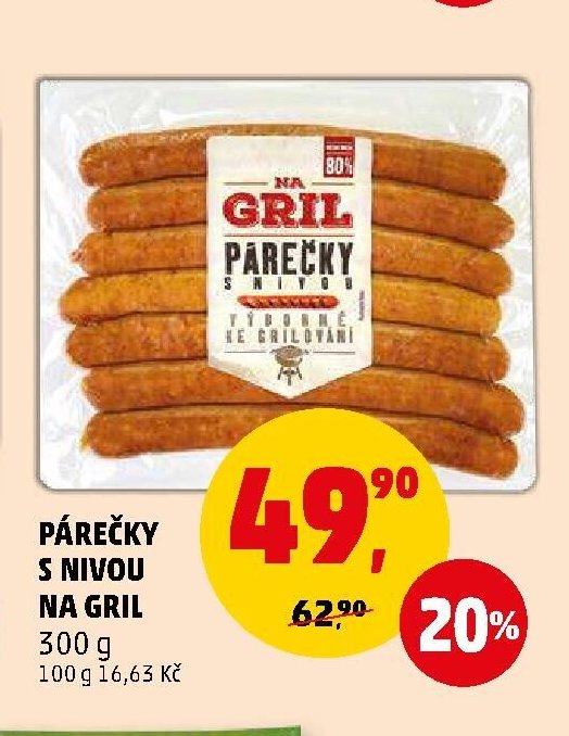 PÁREČKY S NIVOU NA GRIL 300 g