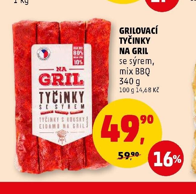 GRILOVACÍ TYČINKY NA GRIL se sýrem, mix BBQ 340 g