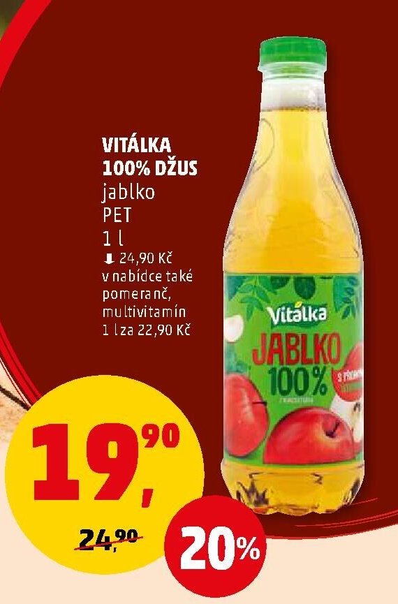 Vitálka 100% džus 1 l