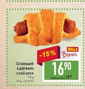 Croissant s párkem z naší pece