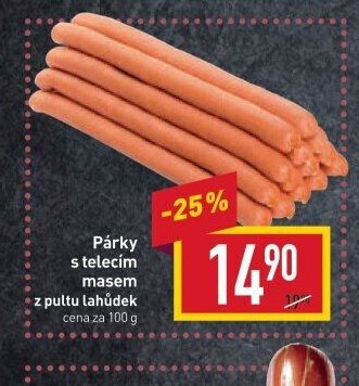 Párky s telecím masem