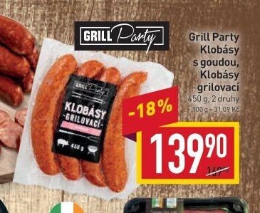 Grill Party Klobásy s goudou, Klobásy grilovací