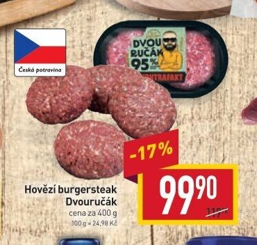 Hovězí burgersteak Dvuručák