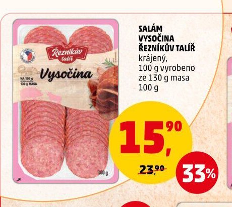 SALÁM VYSOČINA ŘEZNÍKŮV TALÍŘ krájený