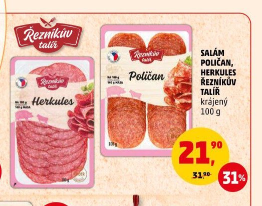 SALÁM POLIČAN, HERKULES ŘEZNÍKŮV TALÍŘ krájený