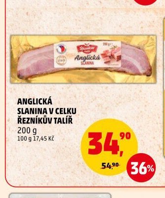 ANGLICKÁ SLANINA V CELKU ŘEZNÍKŮV TALÍŘ