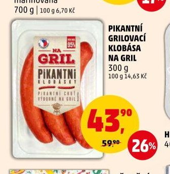 Pikantní grilovací klobása na gril
