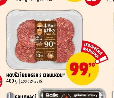 Hovězí burger s cibulkou