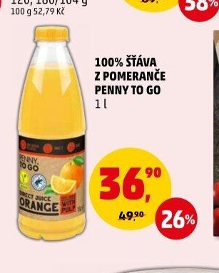 100% ŠŤÁVA Z POMERANČE PENNY TO GO