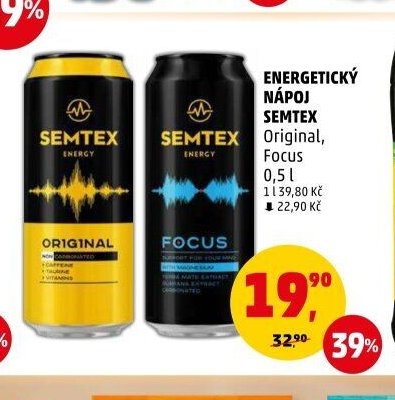 Energetický nápoj Semtex Original, Focus 0,5 l