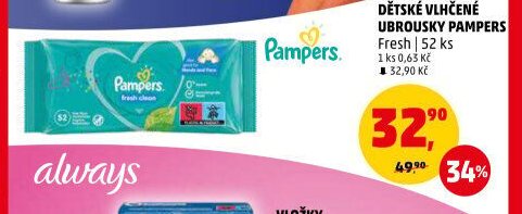 Dětské vlhčené ubrousky Pampers