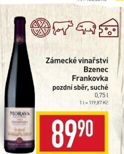 Víno Frankovka Zámecké vinařství Bzenec - pozdní sběr
