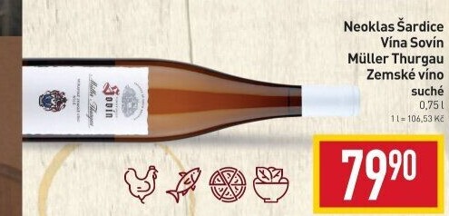 Víno Müller Thurgau Vinný sklep Sovín - zemské