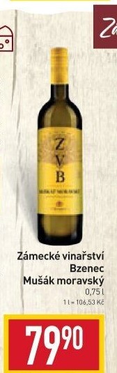 Víno Muškát moravský Zámecké vinařství Bzenec