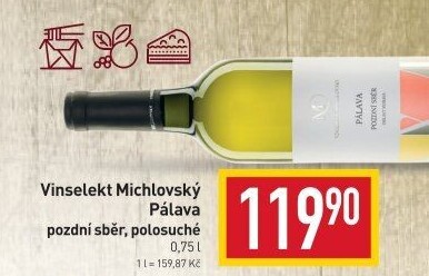 Víno Pálava Vinselekt Michlovský - pozdní sběr