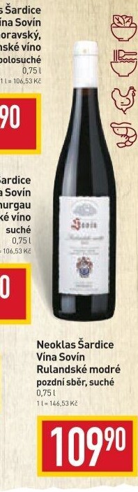 Víno Rulandské modré Vinný sklep Sovín - pozdní sběr