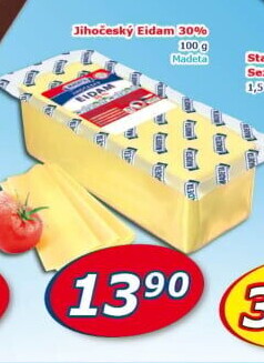 Sýr Eidam Jihočeský 30% Madeta