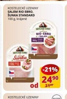 Kostelecké uzeniny salám Rio Ebro, šunka standard