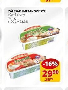 ZÁLESÁK SMETANOVÝ SÝR různé druhy 125 g