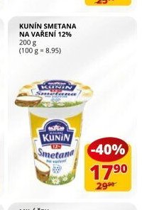 KUNÍN SMETANA NA VAŘENÍ 12% 200 g
