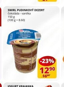 SWIRL PUDINKOVÝ DEZERT čokoláda-vanilka 150 g