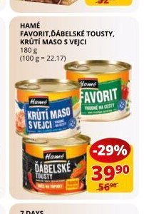 Hamé favorit, ďábelské tousty, krůtí maso